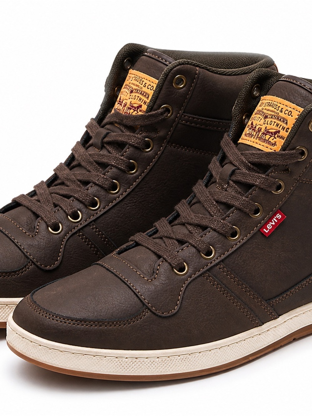 Levi's Men's Dark Brown High-Top Lace-Up Sneakers